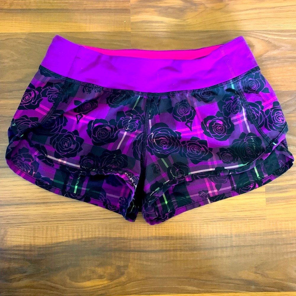 IVIVVA Purple Rose Plaid Speed Ups Shorts Size 12 NWOT